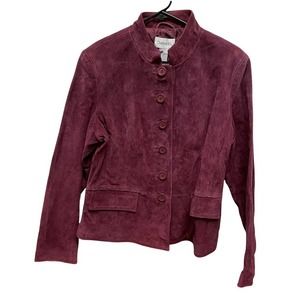 Chadwick’s Vintage Genuine Leather Suede Wine Colored Jacket size 14 W/ tags
